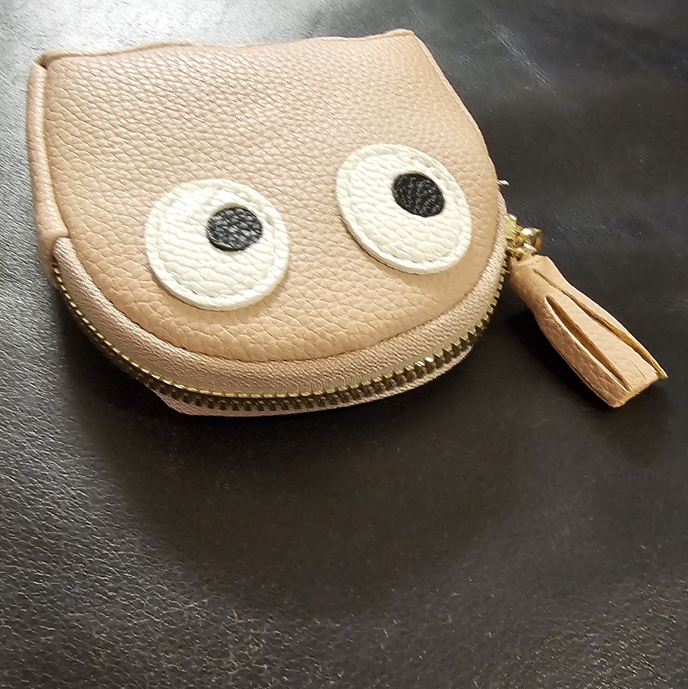 Cute Pink Taupe Ghost Coin Purse with Attached Key Holders NWOT - Picture 8 of 9